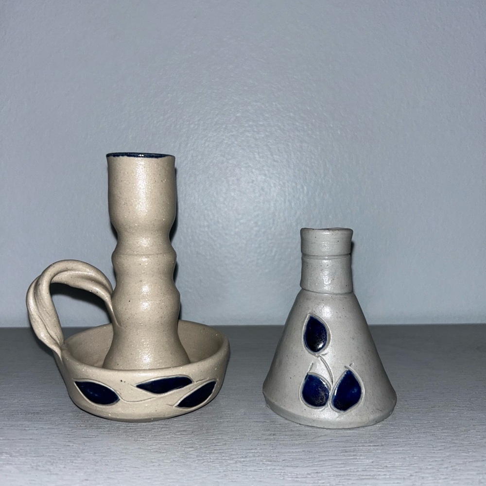 Williamsburg Pottery Vase & Candle Holder
